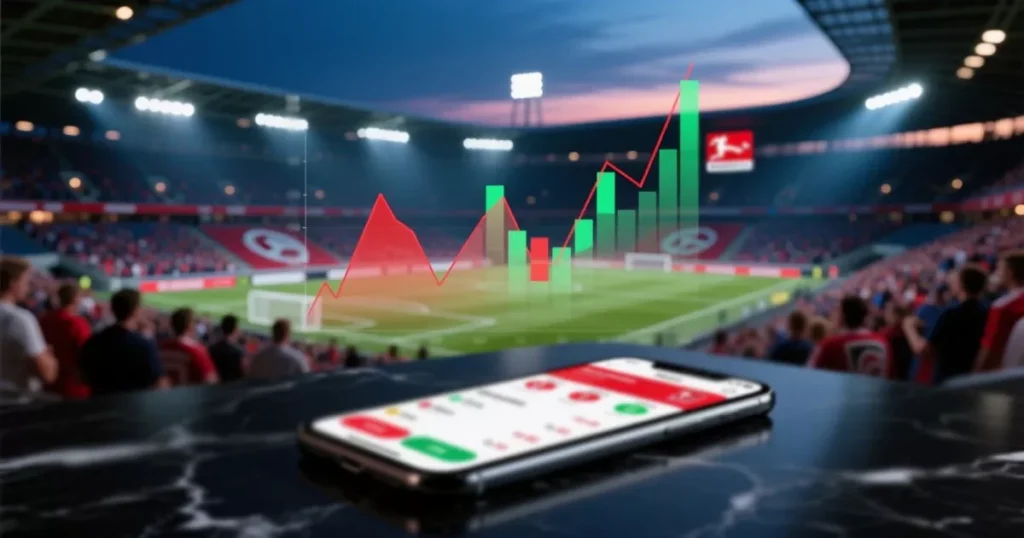 Bundesliga Wettstrategien 2025/26 - Professionelle Analyse mit Smartphone, Wettquoten und Stadionatmosphäre