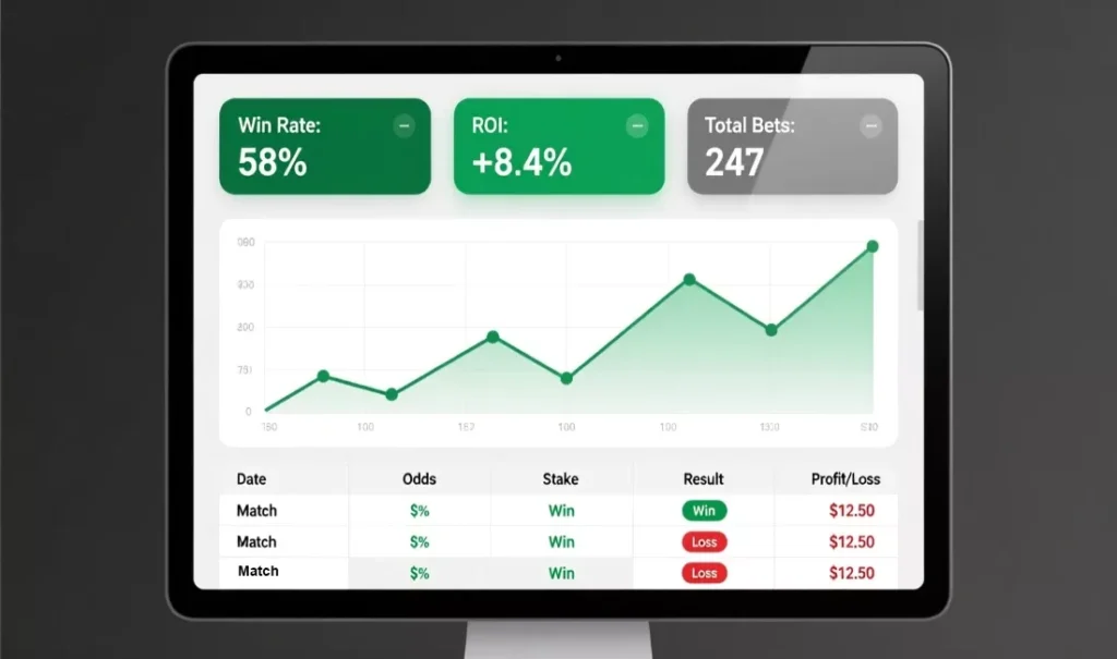 Wett-Erfolg Dashboard - Tracking-Analyse mit Gewinnrate, ROI und detaillierter Statistik erfolgreicher Bundesliga Wetten